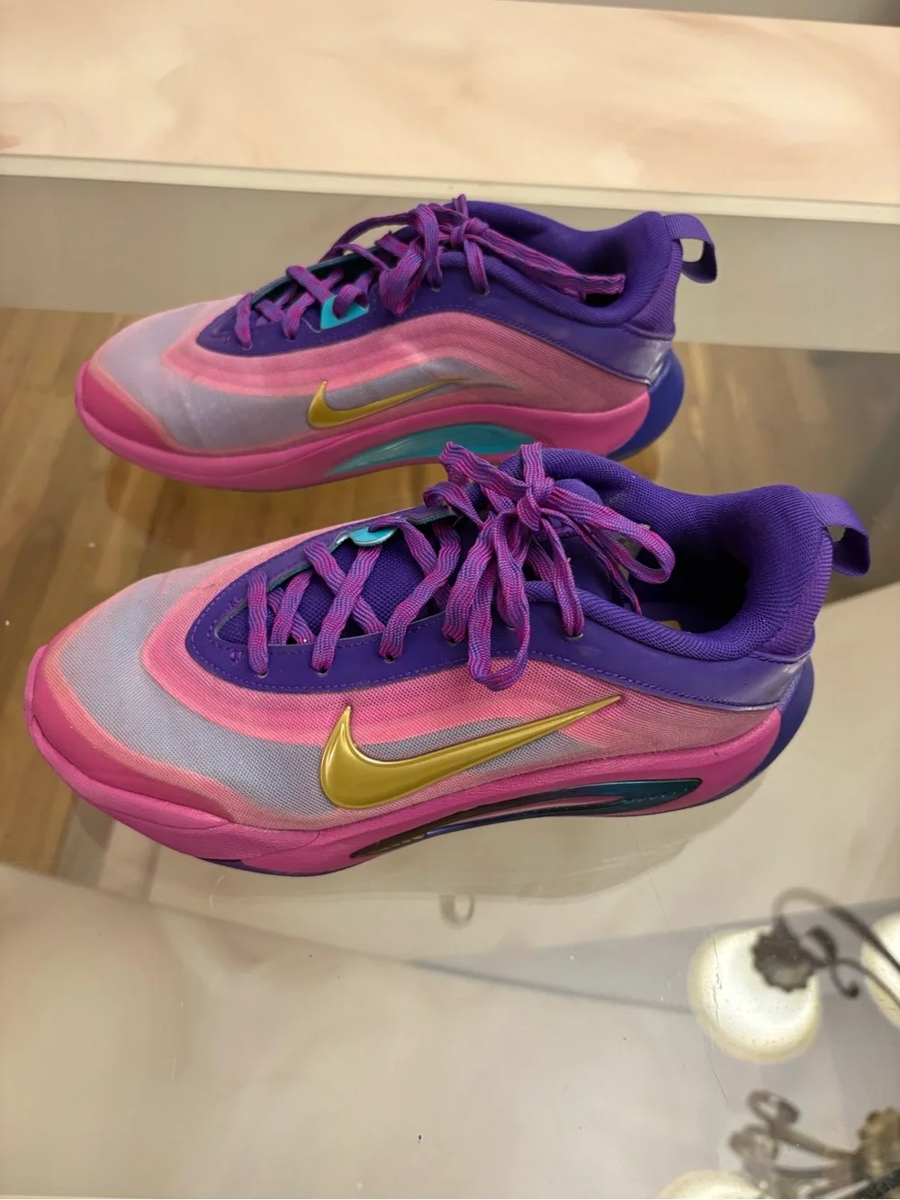 Nike Kobe HF7001-500 Basketball Shoes Unisex Kids 3Y Purple Pink Gold Low Top